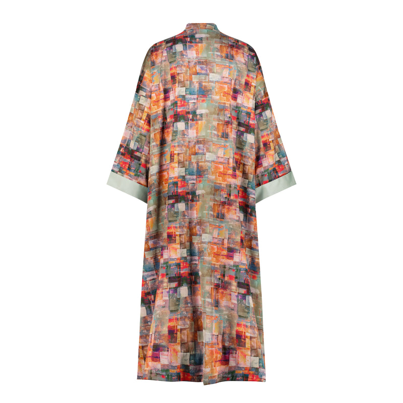 'Magic Mint' Silk Kimono