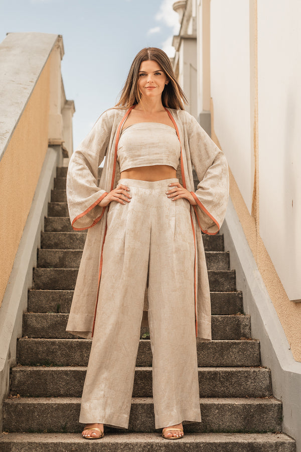 'Abundant' Linen Kimono Set