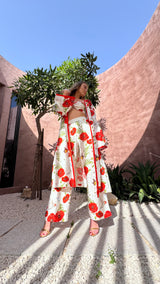 'Summer Bloom' Luxury Linen Kimono Set