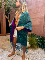 Earth Silk Kimono With Tassels