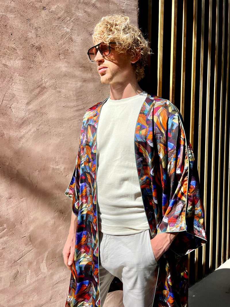 Unisex "Mosaic" Luxury Silk Kimono