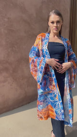 Flower of Life Linen Kimono