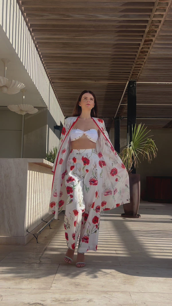 'Dreamy Poppy Fields' Kimono Set